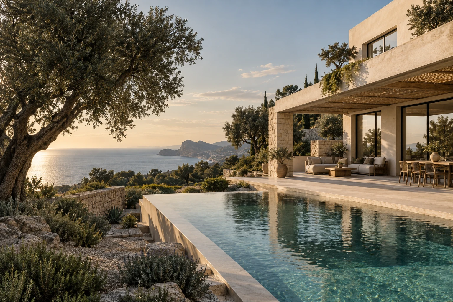 Architecturale impressie: natuurlijke materialen en mediterrane buitenruimte